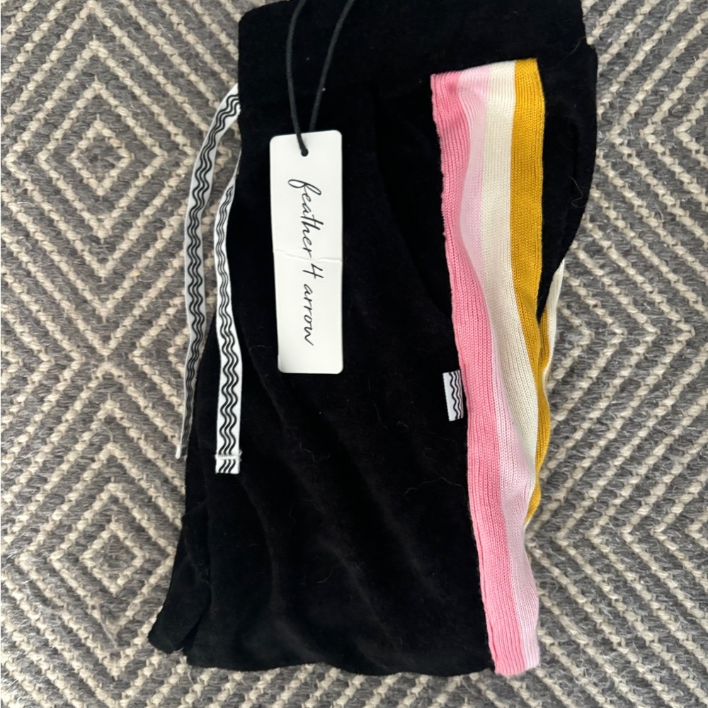 Brand new girls striped velour sweatpants